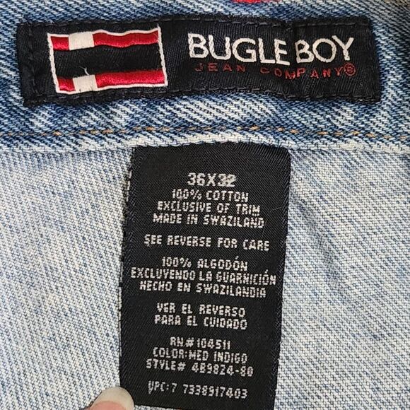Vintage Bugle Boy 90's Carpenter Jeans Relaxed Fit Light Wash Men's Size 36 x 32 - Picture 7 of 13